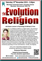 Evolution of Religion 12 November 2016