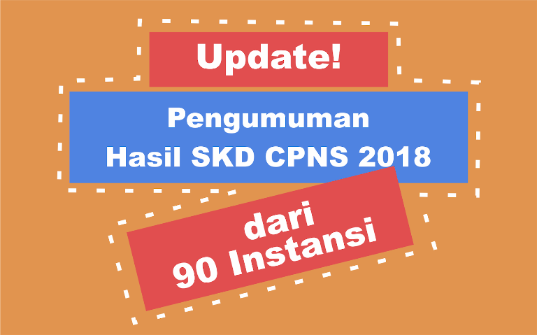 Update! Pengumuman Hasil SKD CPNS 2018 dari 90 Instansi