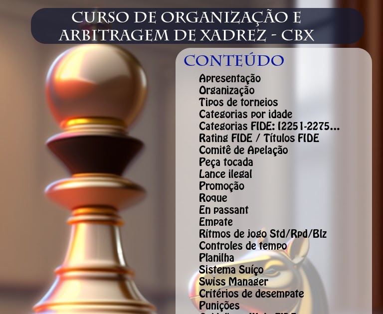 Curso de Organização e Arbitragem de Xadrez – Federação Gaúcha de Xadrez