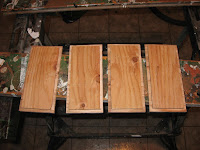 Plywood pieces with the grooves cut