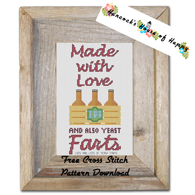 Octoberfest! Love and Yeast Farts Funny Free Craft Beer Cross Stitch Pattern to Download #crossstitch #xstitch, free cross stitch pattern, free cross stitch design, free cross stitch designs to download, free cross stitch patterns to download, downloadable free cross stitch patterns, darmowy wzór haftu krzyżykowego, フリークロスステッチパターン, grátis padrão de ponto cruz, gratuito design de ponto de cruz, motif de point de croix gratuit, gratis kruissteek patroon, craft beer cross stitch, craft beer fan cross stitch, real ale cross stitch, beer cross stitch, hops cross stitch, free craft beer cross stitch pattern, hops cross stitch pattern, free hops cross stitch pattern to download, free craft beer cross stitch pattern to download, craft beer ingredients poster