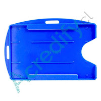 Porta credencial doble PVC azul