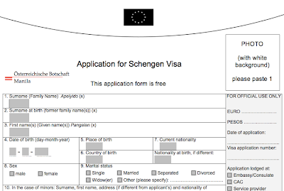 Schengen visa application form online