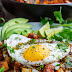 Chorizo and Potato Tostadas with Fried Eggs