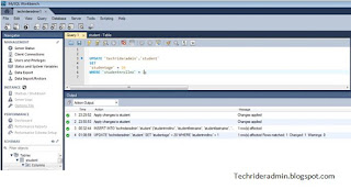 UPDATE Query in MySQL using MySQL workbench