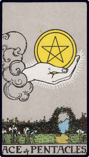The Ace of Pentacles - Tarot Card from the Rider-Waite Deck