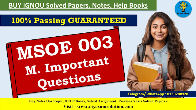 Free IGNOU MSOE-003 Important Questions 2025 Download Pdf (Hindi)