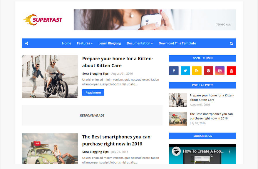 Top 10 free amp blogger templates 2020