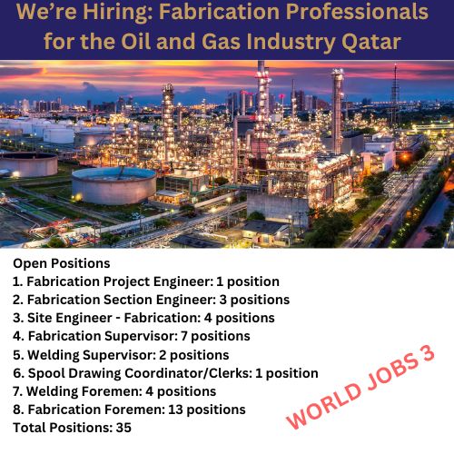We’re Hiring: Fabrication Professionals for the Oil and Gas Industry Qatar