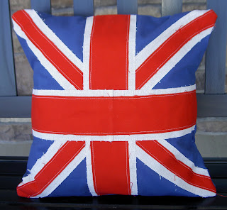 union jack sewn cushion