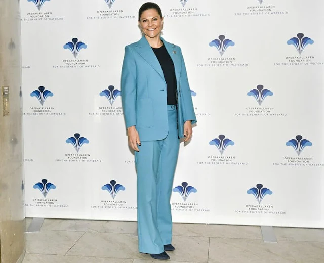 Crown Princess Victoria wore a wool blend blazer by H&M. Abbe Ibrahim Founder of Operakallarens Foundation