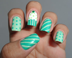 Unha Decorada - Cupcake Verde