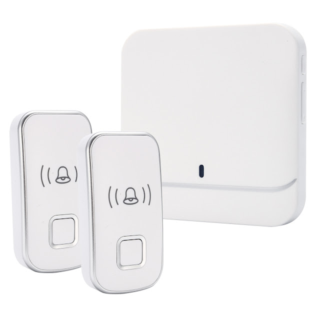 Wireless Doorbell Electric Doorbells US Plug LED Door Bell with 1 Transmitter + 2 Receives