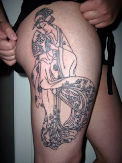 Thigh Japanese Geisha Tattoos Picture 1