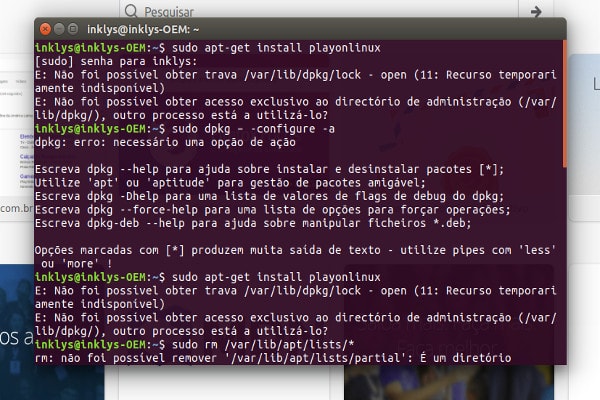 remover trava de instalação dos programas do ubuntu