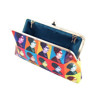 Umm Kulthum pop art clutch from Sarah's Bag