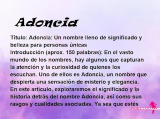 significado del nombre Adoncia