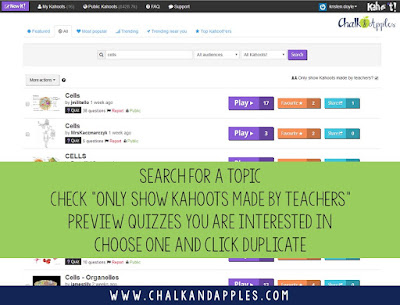 Must Try Classroom Tech: Kahoot makes learning fun with engaging review games in a trivia-style atmosphere! A student favorite! | www.chalkandapples.com