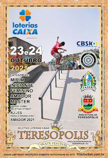 Teresópolis Skate Festival - seletiva de skate street amador nos dias 23 e 24-10