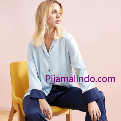Conjuntos de pijama sexy de seda de dos piezas para mujeres