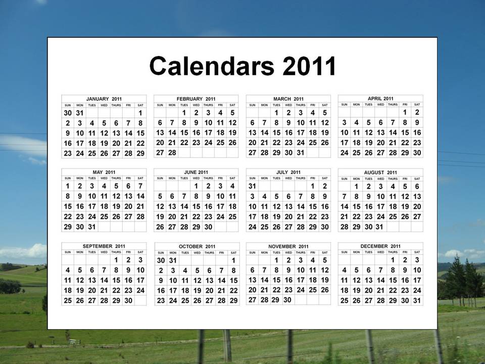 2011 annual calendar template. Instructions on dec calendar