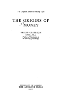 orígenes del dinero - Philip Grierson