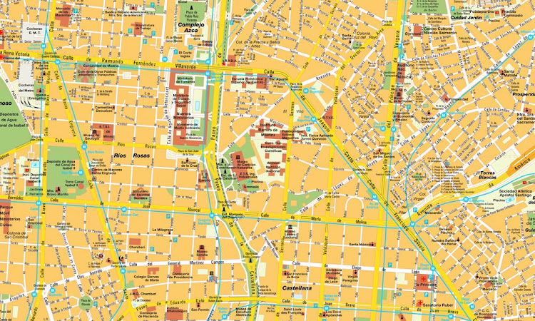 Map of Madrid, Spain