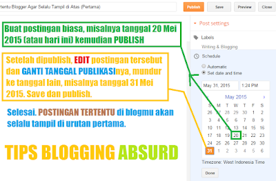 cara mengatur postingan tertentu blogger 