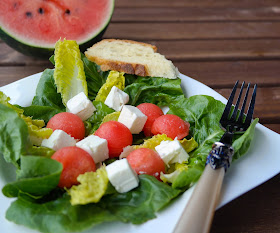 Salat mit Wassermelone und Feta