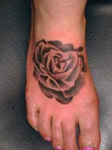 Beauty Rose Foot Tattoo Pictures