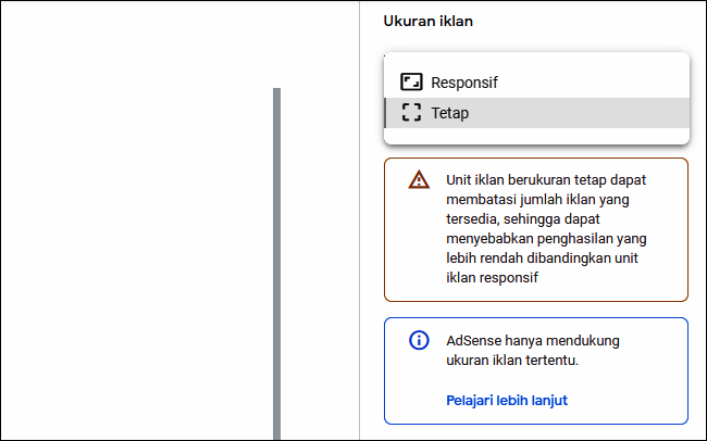 Ukuran Iklan Google AdSense Terbaik untuk Blog