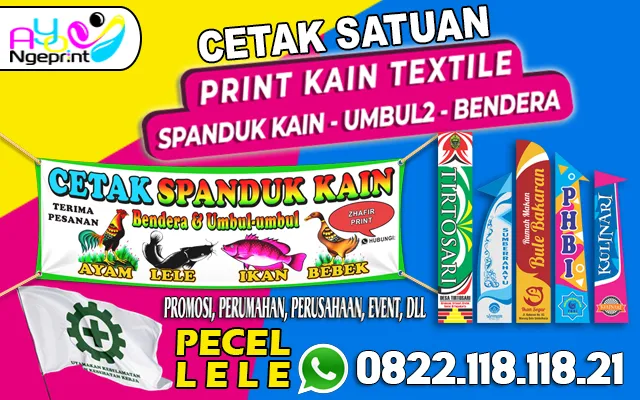 cetak spanduk kain bendera satuan murah