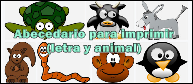 Abecedario para imprimir (letra y animal) 