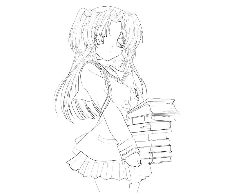 printable-clannad-kotomi-ichinose-book-coloring-pages