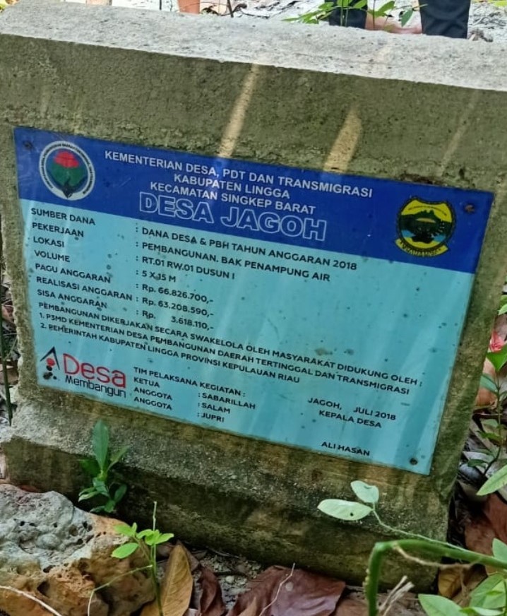 Pembangunan Sumber Air Bersih Tahun 2018 Diduga Tidak Layak, Warga Minta Kades Transfaran