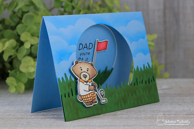 Dad You're A Hole In One Golf Father's Day Card by Juliana Michaels featuring Newton's Nook Designs Winston's Tee Time