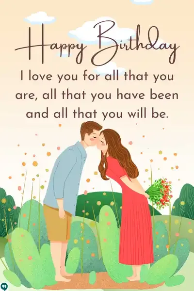 the best happy birthday love of my life quotes images with couple kissing