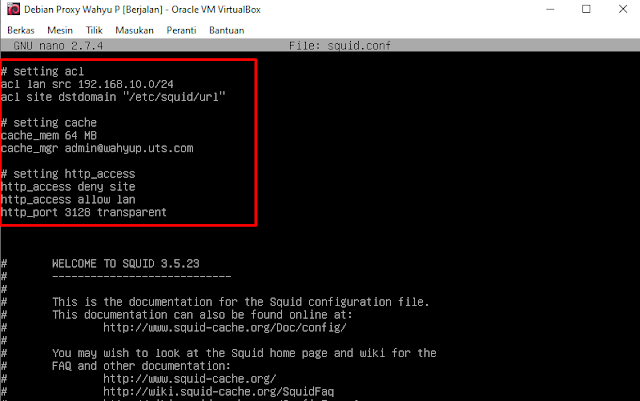 Konfigurasi Squid Server