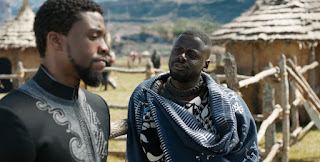 Daniel Kaluuya and Chadwick Boseman in Black Panther (2018)