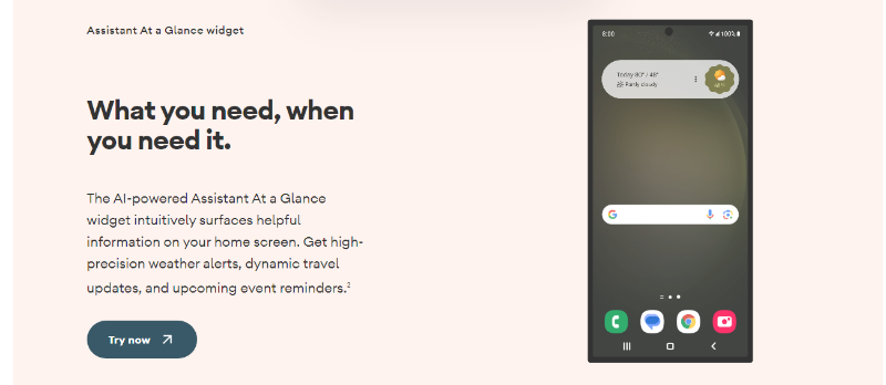 The At a Glance widget