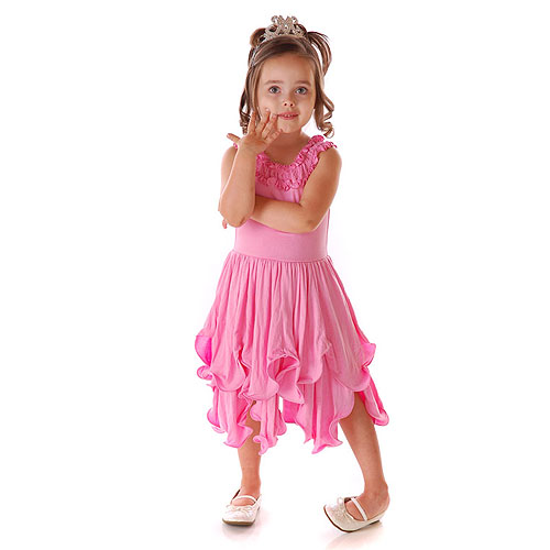 Pink Ruffle Sleeveless Dress