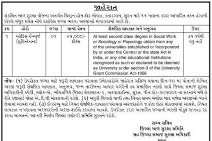 ICPS Surat Recruitment for Officer In charge Post 2018