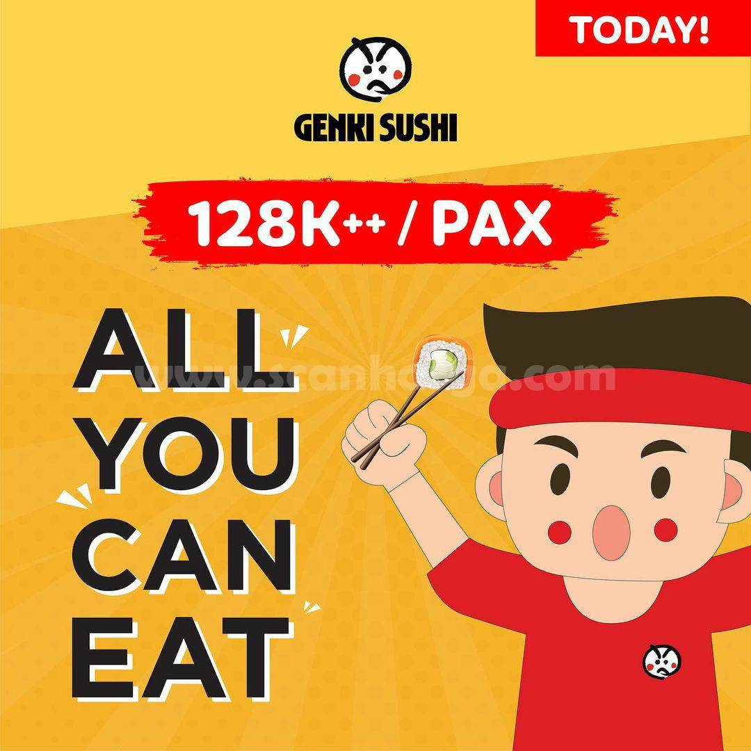 Promo GENKI SUSHI Valentine – ALL YOU CAN EAT only Rp. 128K++ per pax