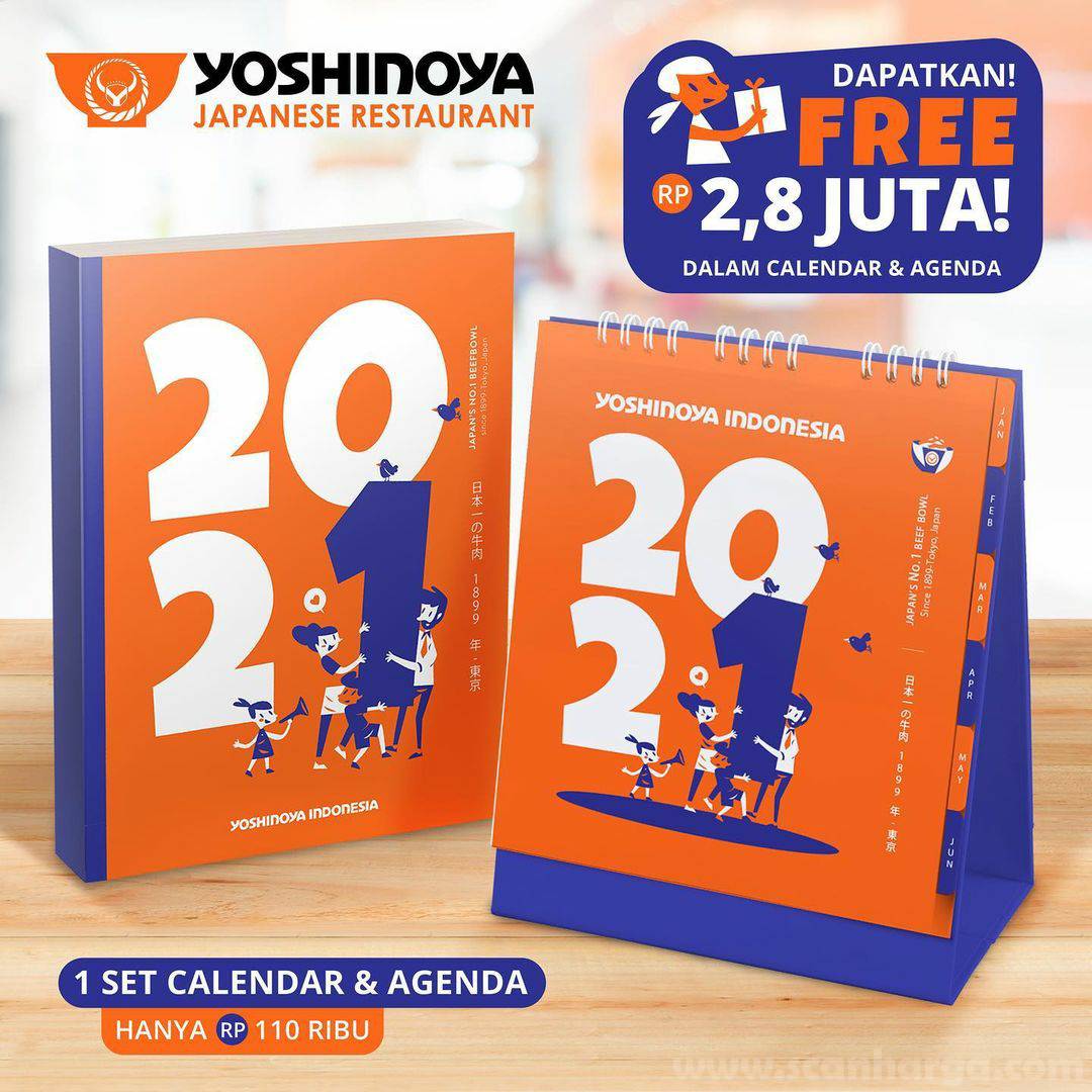 Yoshinoya Harga Spesial Calendar & Agenda 2021 hanya Rp 110.000