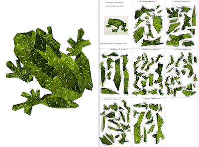 Papercraft rana verde low poly 1