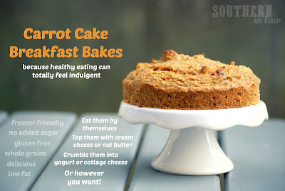 Carrot Cake Breakfast Bakes - Gluten Free, Low Fat, Clean Eating Friendly, Freezer Friendly, Healthy