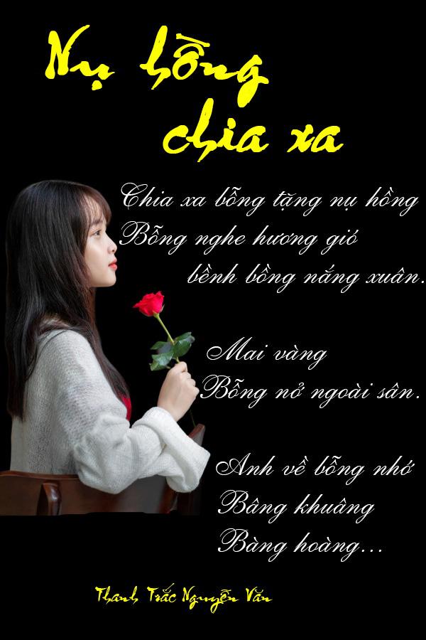 Thơ tranh Nụ hồng chia xa