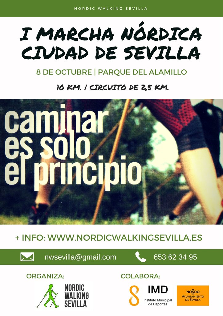 1ª COMPETICIÓN DE MARCHA NÓRDICA EN SEVILLA!!