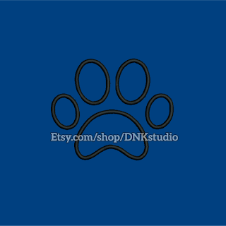 Paw Print Applique Embroidery Design