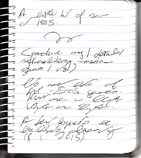 Spiral notebook page showing link to the Internet Archive and the MS-DOS games which were launched in January 2015 - or significantly expanded. Description of the graphics adapters which were used; bouquets and brickbats. Formatted in Graphics Interchange Format